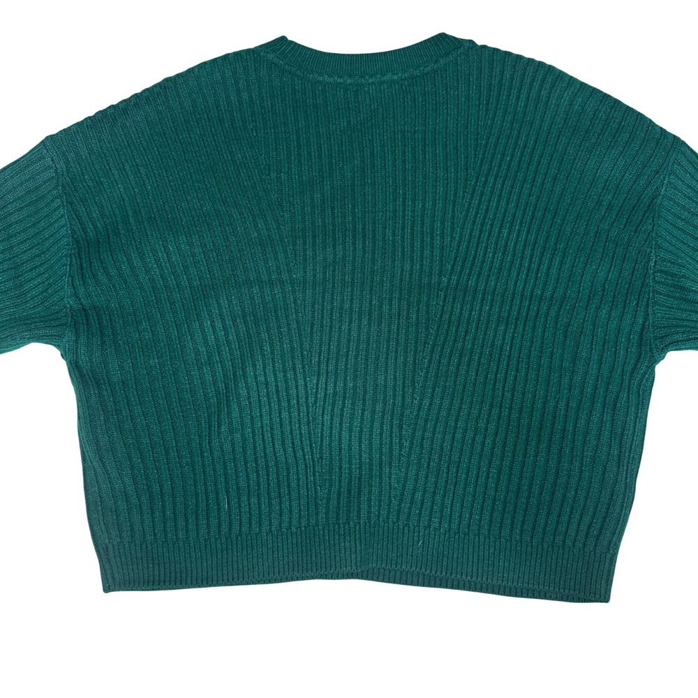 Tommy Hilfiger Green Cable Knit Crewneck Sweater chunky Cozy Preppy cute large - Picture 5 of 10
